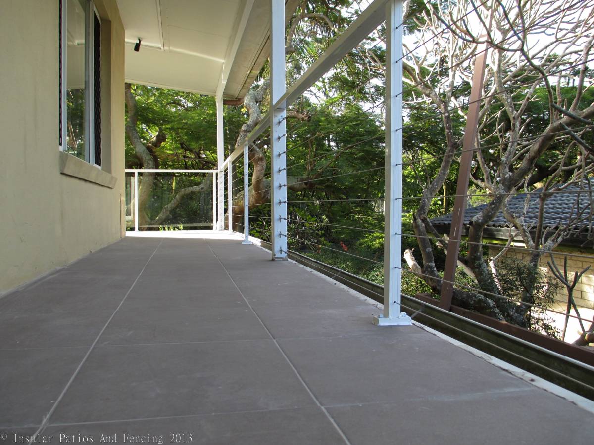 Semi Frameless Glass And Stainless Steel Wire Balustrade Bundall