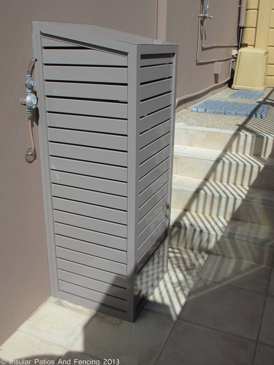 Aluminium pool pump and gas bottle enclosure covers