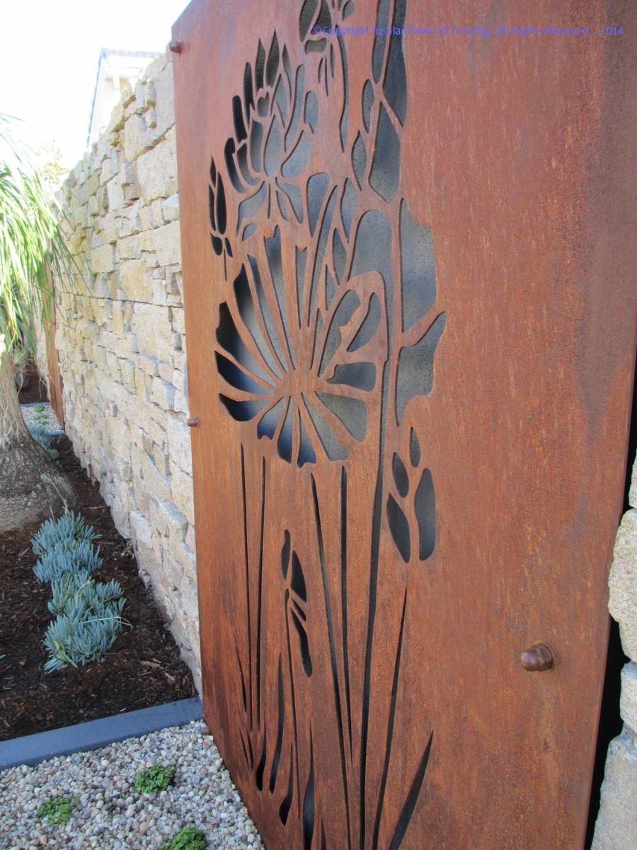 Laser Cut Corten Steel Decorative Panels Gold Coast Insular Patios